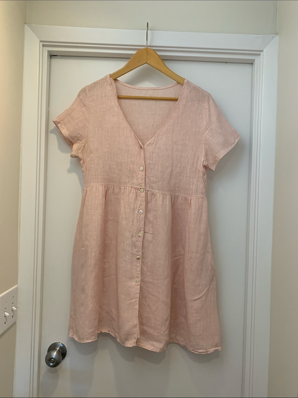 PRIV Light Pink Button-Front Casual Dress